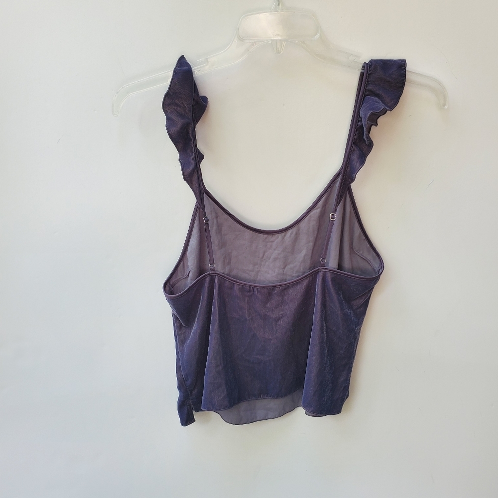 VICTORIA'S Secret Velvet Tank Top Ruffle Strap Size M - EUC! - Picture 6 of 11